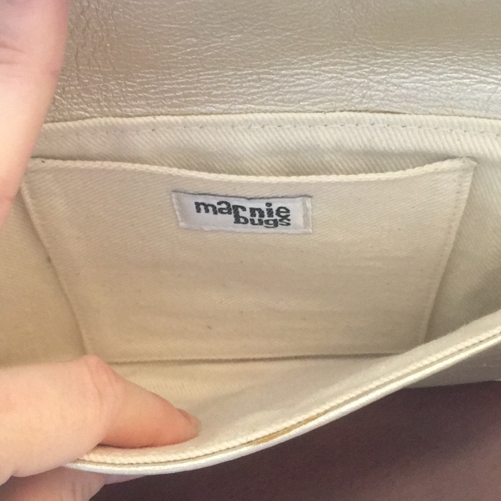 Metallic Gold Ring Accent Wristlet Clutch